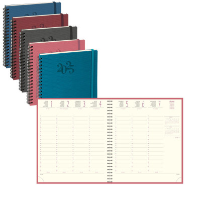 Agenda EXACOMPTA Eurotime 18W Swan - 170x150mm - 1 semaine sur 2 pages - spirale (COLORIS ALEATOIRES)