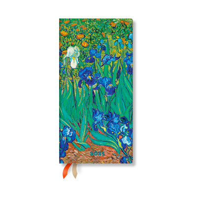 Agenda PAPERBLANKS Iris de Van Gogh - Slim - 90×180mm - 1 semaine sur 2 pages Horizontal