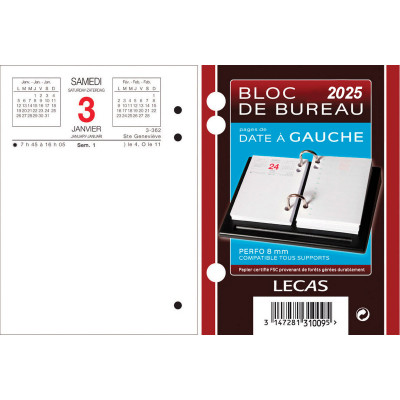 DESTOCKAGE-Bloc éphéméride LECAS Date à gauche - Rendez-vous à droite
