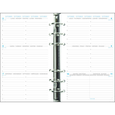 Recharge EXACOMPTA Exatime 17 - 1 semaine sur 2 pages horizontal - 172x105mm