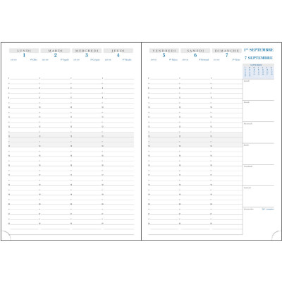 Recharge agenda EXACOMPTA SAD 29 - 21x29,7cm - 1 semaine sur 2 pages