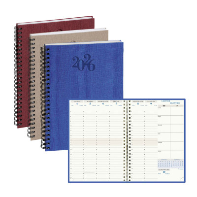 Agenda EXACOMPTA Visuel W Napura - 210x150mm - 1 semaine sur 2 pages - spirale (COLORIS ALEATOIRES)