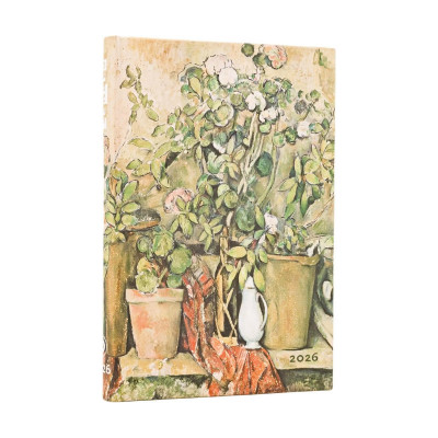 Agenda PAPERBLANKS Pots en Terre Cuite et Fleurs de Cézanne - Mini - 140x95mm - 1 semaine sur 2 pages Vertical