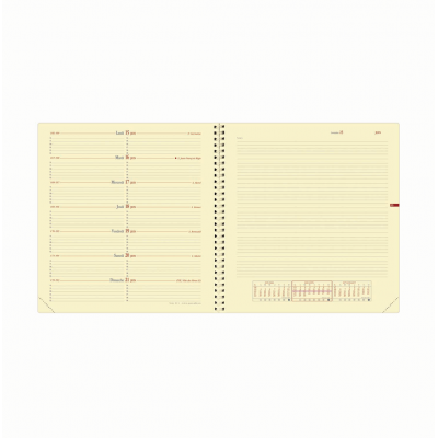 Recharge agenda QUOVADIS NOTE 16 S à spirale - 16x16cm - 1 semaine sur 1 page + NOTES