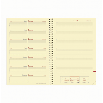 Recharge agenda QUOVADIS Note 24® S 16x24 cm - 1 semaine sur 1 page + NOTES - spirale