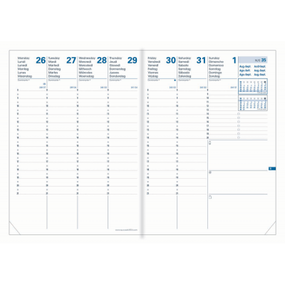 Recharge pour agenda QUOVADIS PLANNING 21 SD 15x21cm - 16 mois - 1 semaine sur 2 pages