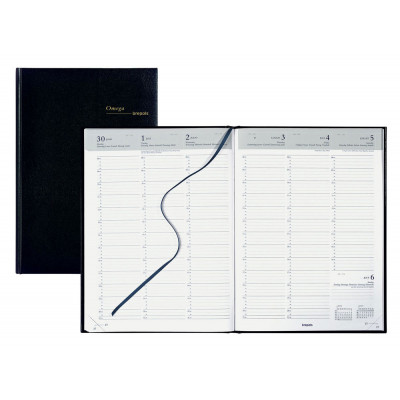 Agenda semainier BREPOLS Oméga 030 - 21 x 29 cm rendez vous au 1/4 d'heure - 1 semaine sur 2 pages