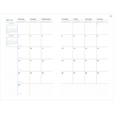 Agenda Scolaire 2025-2026 Hebdo Horizontal 15x21cm - Couverture Rigide, Papier Clairefontaine, Français