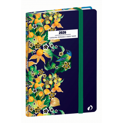 Agenda QUOVADIS Affaires 10x15cm Catalina Estrada - 1 semaine sur 2 pages Vertical - Physalis
