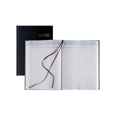 Agenda BREPOLS Bremax 2 - 1 jour sur 2 pages - 21x29cm - NOIR