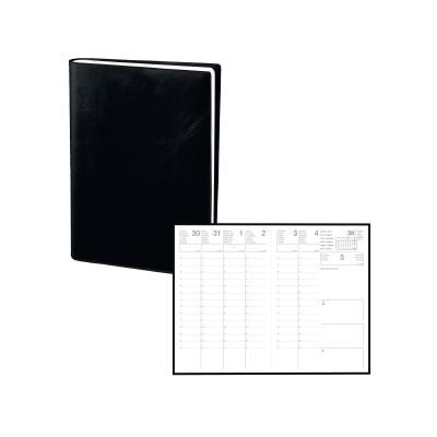 DESTOCKAGE - Agenda EXDI  - 21x29,7cm - SATURNE ML Alpha noir - 1 semaine sur 2 pages vertical
