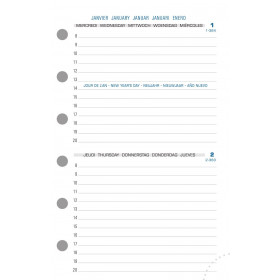 DESTOCKAGE - Recharge agenda EXACOMPTA Exatime 14 - 8x12cm - 2 jours par page