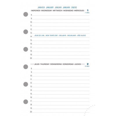 DESTOCKAGE - Recharge agenda EXACOMPTA Exatime 14 - 8x12cm - 2 jours par page