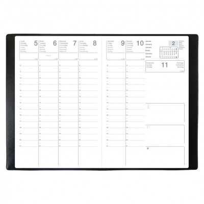 Agenda EXDI - 10x15 cm - SCOLEXDI ML Alpha noir - 1 semaine sur 2 pages