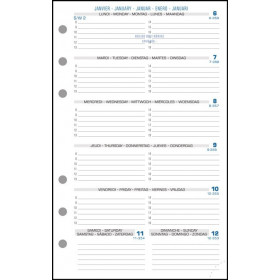 DESTOCKAGE - Recharge agenda EXACOMPTA Exatime 17 - 10x17cm - 1 semaine sur 1 page - VERTICAL
