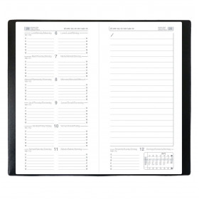 DESTOCKAGE - 350001Q-AGENDA ECO - 8.8X17 CM - NOTEXDI ML ALPHA NOIR - 1 SEMAINE SU