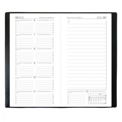 DESTOCKAGE - 350001Q-AGENDA ECO - 8.8X17 CM - NOTEXDI ML ALPHA NOIR - 1 SEMAINE SU