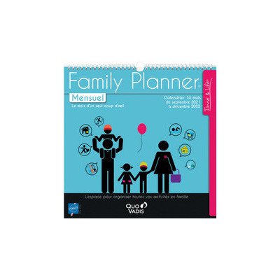Calendrier QUOVADIS FAMILY PLANNER Mensuel - 30x30cm