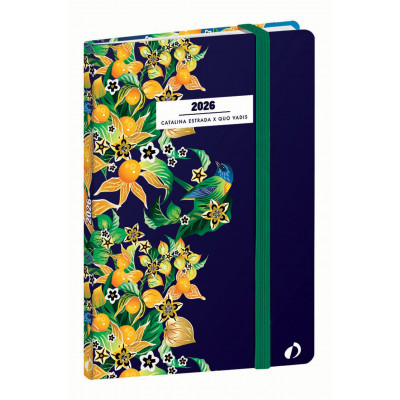 Agenda QUOVADIS Affaires 10x15cm Catalina Estrada - 1 semaine sur 2 pages Vertical - Physalis