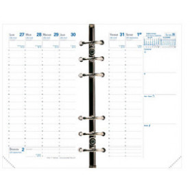 Recharge QUOVADIS Timer 17 Planing 10x17 cm - 1 semaine sur 2 pages - VERTICAL