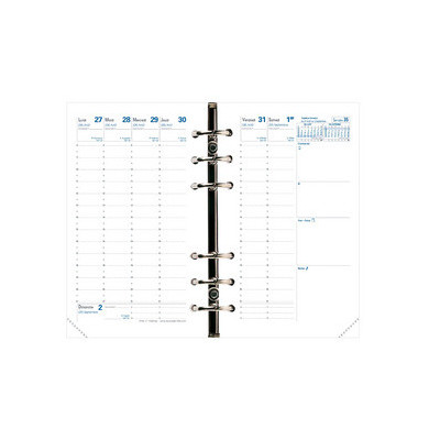 Recharge QUOVADIS Timer 17 Planing 10x17 cm - 1 semaine sur 2 pages - VERTICAL