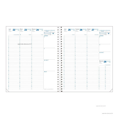 DESTOCKAGE - Recharge pour agenda QUOVADIS EUREQUART format 24x30cm