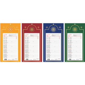Calendrier mensuel long LECAS sur plaque 20x38cm (COLORIS ALEATOIRES)