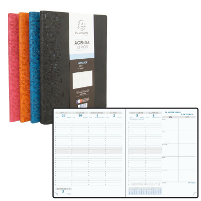 Agenda EXACOMPTA de bureau SAS Non-Stop Winner - 225x185mm - 1 semaine sur 2 pages (COULEURS ALEATOIRES)