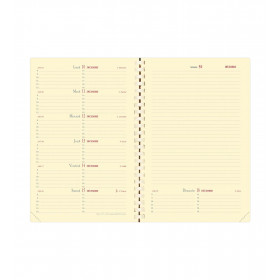 DESTOCKAGE - Recharge agenda QUOVADIS NOTE 15 S à spirale 10x15cm - 1 semaine sur 1 page + NOTES