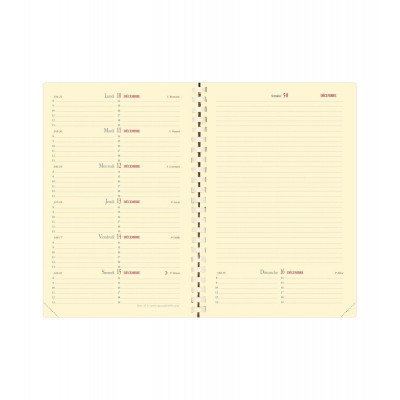 DESTOCKAGE - Recharge agenda QUOVADIS NOTE 15 S à spirale 10x15cm - 1 semaine sur 1 page + NOTES