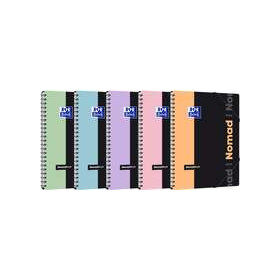 NOMADBOOK OXFORD PASTEL ETUDIANT INTEGRALE 4 TROUS 240x310 160P OPTIK P. Q5/5+TAG POLYPRO ASSORTI