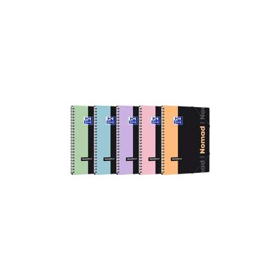 NOMADBOOK OXFORD PASTEL ETUDIANT INTEGRALE 4 TROUS 240x310 160P OPTIK P. Q5/5+TAG POLYPRO ASSORTI