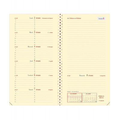 653038Q-Agenda QUOVADIS Italsept S 8,8x17cm Soho - 1 semaine sur 1 pa