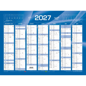 Calendrier de Banque Bleu 55x40.5cm carton rigide