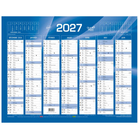 Calendrier mural de Banque Bleu 43x33.5cm carton rigide