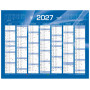 Calendrier mural de Banque Bleu 18x13,5cm carton rigide