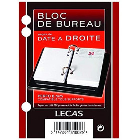 Bloc éphéméride LECAS Date à droite - Rendez-vous à gauche