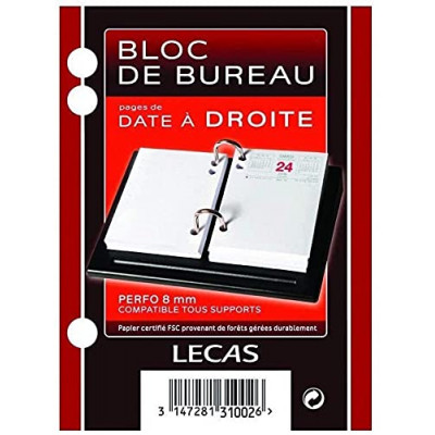 Bloc éphéméride LECAS Date à droite - Rendez-vous à gauche
