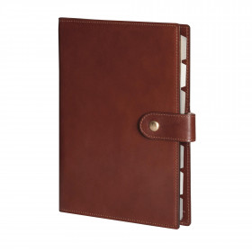 Organiseur MIGNON AK22 - 218x149mm - cuir Veau BOBOLI Marron + patte