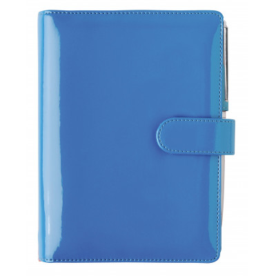 Organiseur OBERTHUR 13 PALMA en Pu vernis couleur bleu - format 10,5x14,5cm