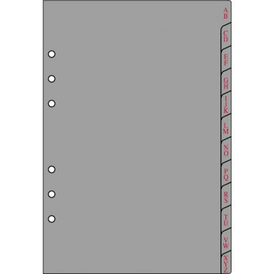 Recharge 12 intercalaires alphabétiques pour organiseur OBERTHUR 21 - format 15x21cm