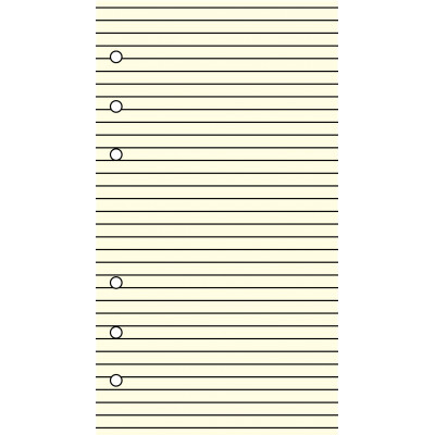 Recharge bloc-note lignés 30 feuillets ivoires pour organiseur OBERTHUR 17 - format 10x17cm