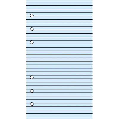 Recharge bloc-note lignés bleu 30 feuillets ivoires pour organiseur OBERTHUR 17 - format 10x17cm