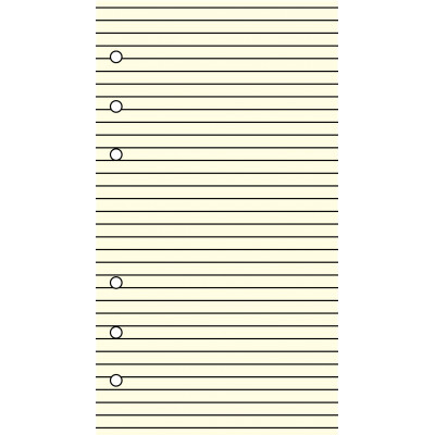 Recharge 30 feuillets ivoireslignés pour organiseur OBERTHUR 10 - format 6,7x10,5cm