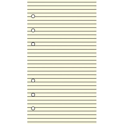 Recharge 30 feuillets ivoireslignés pour organiseur OBERTHUR 10 - format 6,7x10,5cm