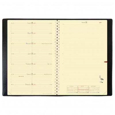 Agenda 2027 QUOVADIS NOTE 24 S à spirale - Impala noir - 16x24cm - 1 ...