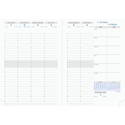 Recharge pour Agenda 2024 EXACOMPTA Visuel - 210x150mm - 1 semaine sur 1  page