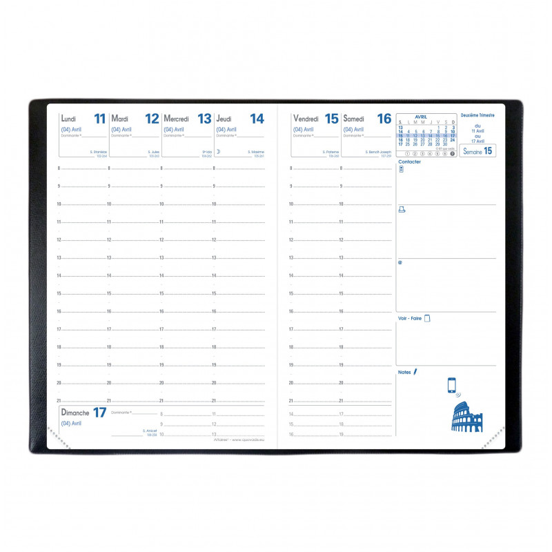 O Agenda Costa 15 Lei Agenda QUOVADIS Affaires® - 10 x 15 cm 13 1/2 mois (mi-novembre Ã