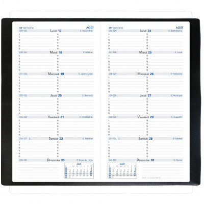 Agenda 2026 QUOVADIS Bi-Planning® 8,8 X 17 Cm - 12 Mois Plastique Noir