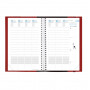 Agenda QUOVADIS TIME&LIFE LARGE avec répertoire rouge cerise 16x24cm - 1 semaine sur 2 pages